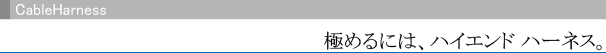CableHarness 極めるには、ハイエンド ハーネス。